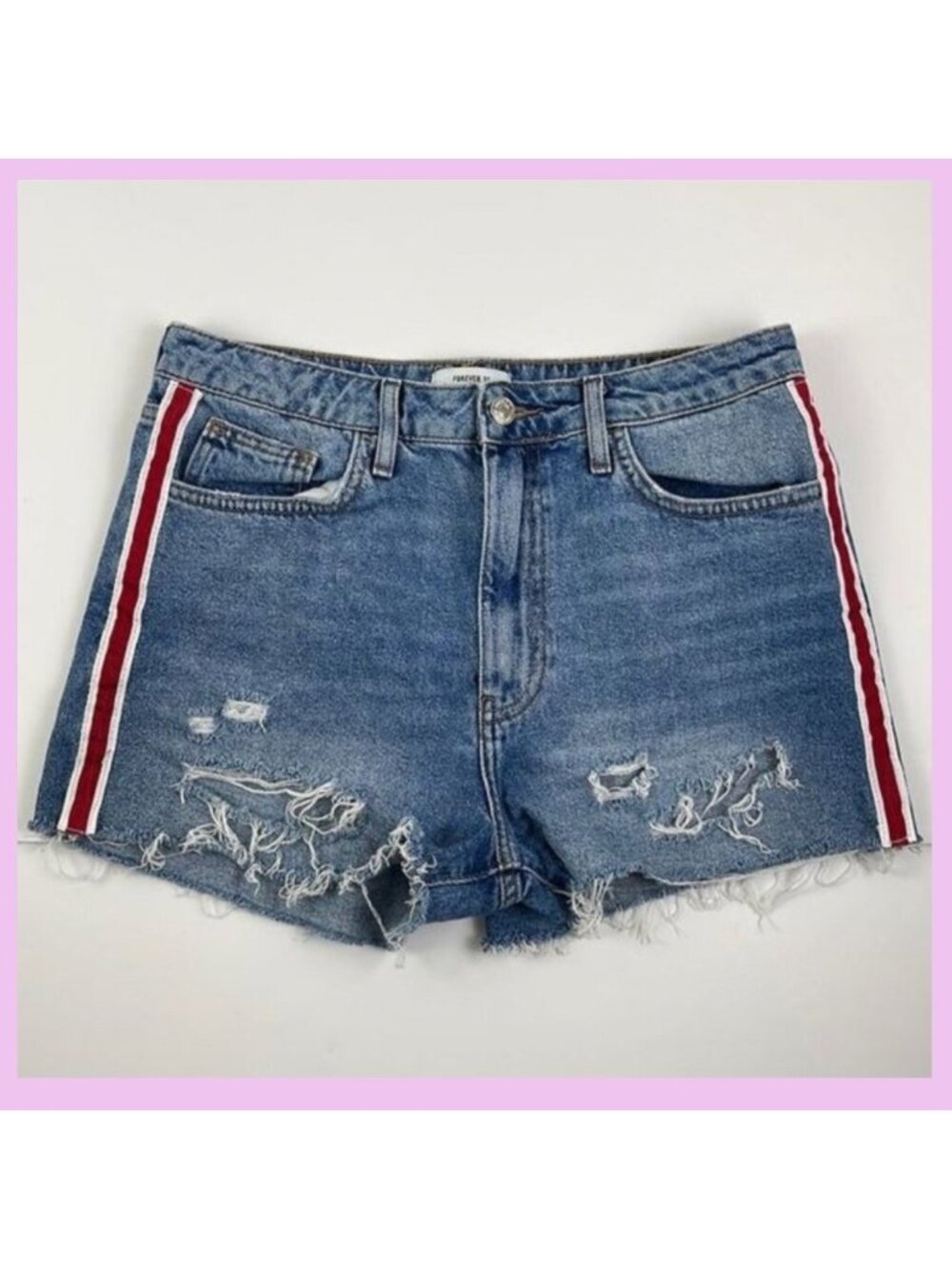 Forever 21 Jean Shorts Women's 28x2 distressed hem cotton